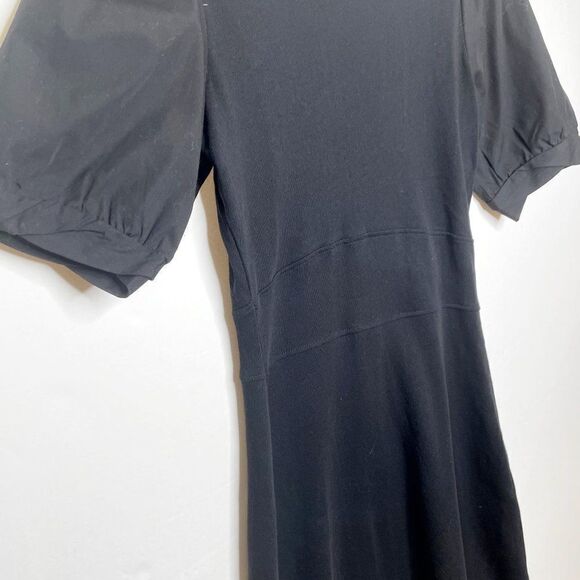 Grey State Puff Sleeve Cotton Terry Sweatshirt Mini Dress Black Size 1 Small - Picture 3 of 7